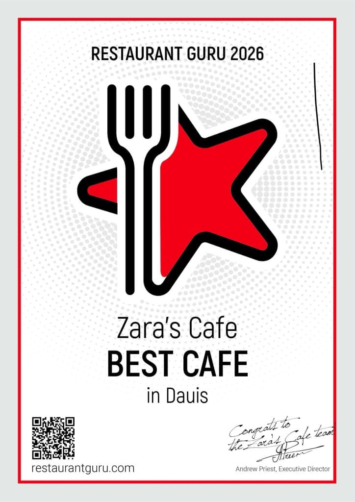 Restaurant Guru 2026 Best Cafe in Dauis award for Zara's Cafe